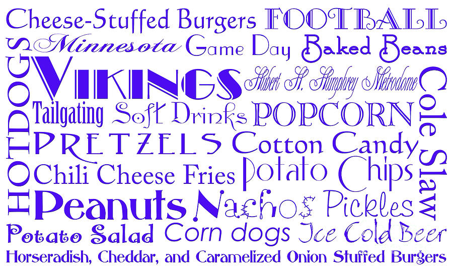 Minnesota Vikings Game Day Food 1 Digital Art by Andee Design