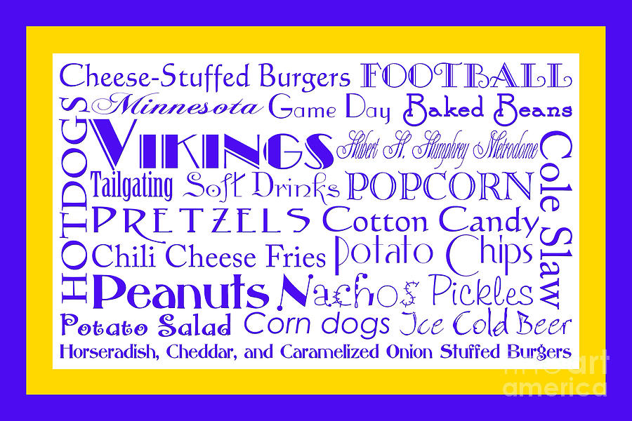 Minnesota Vikings Game Day Food 2 Digital Art by Andee Design