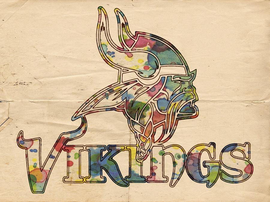 Minnesota Vikings Logo Art Painting by Florian Rodarte
