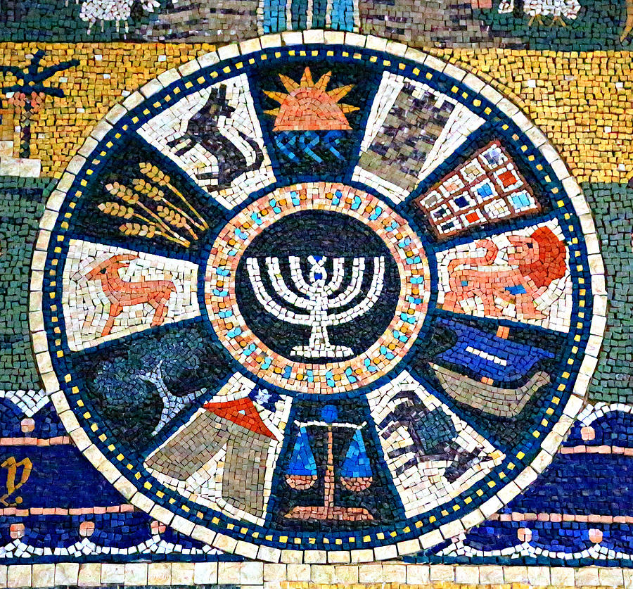 Jerusalem Photograph - Minorah Mosaic by Stephen Stookey