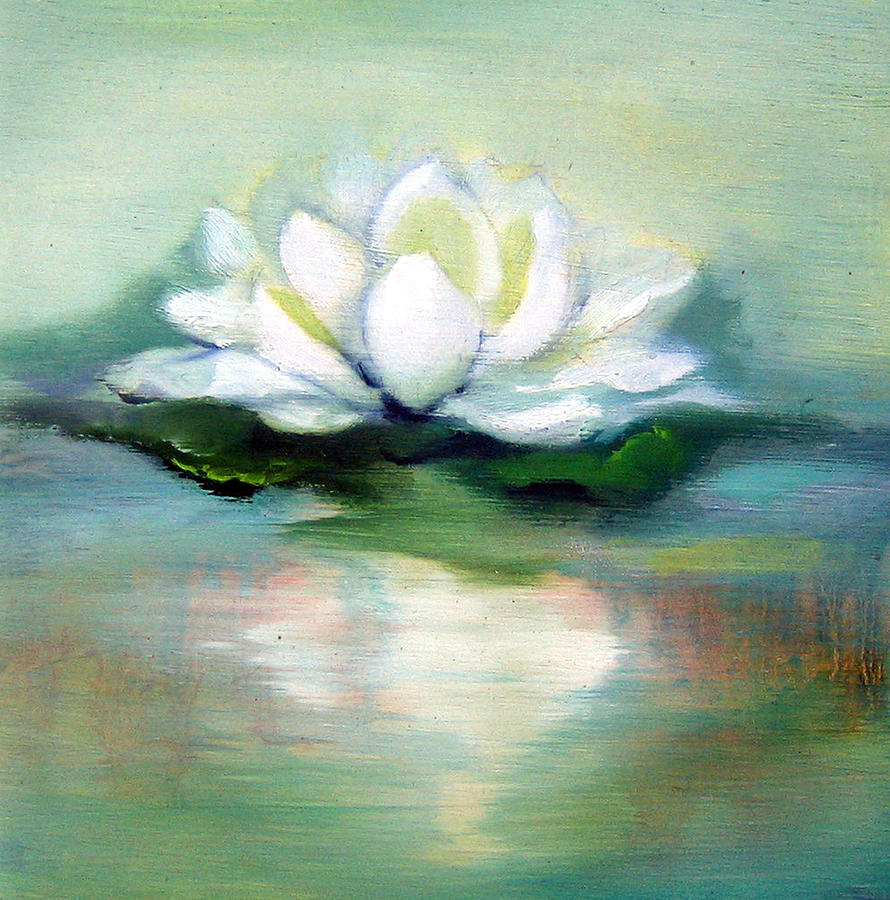 Mint Lotus Painting by Kate Hungerford