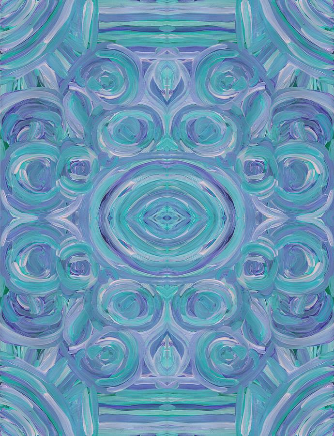 Mint Swirl Vertical Painting by Barbara St Jean