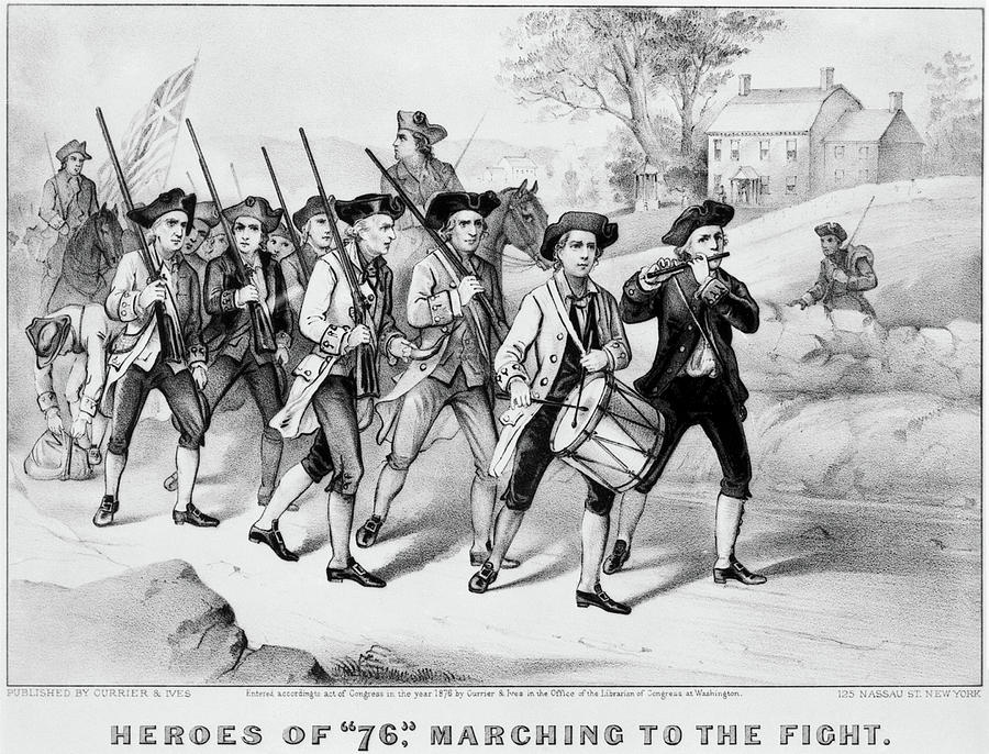 Minutemen Heroes Of 1776 Painting by Granger
