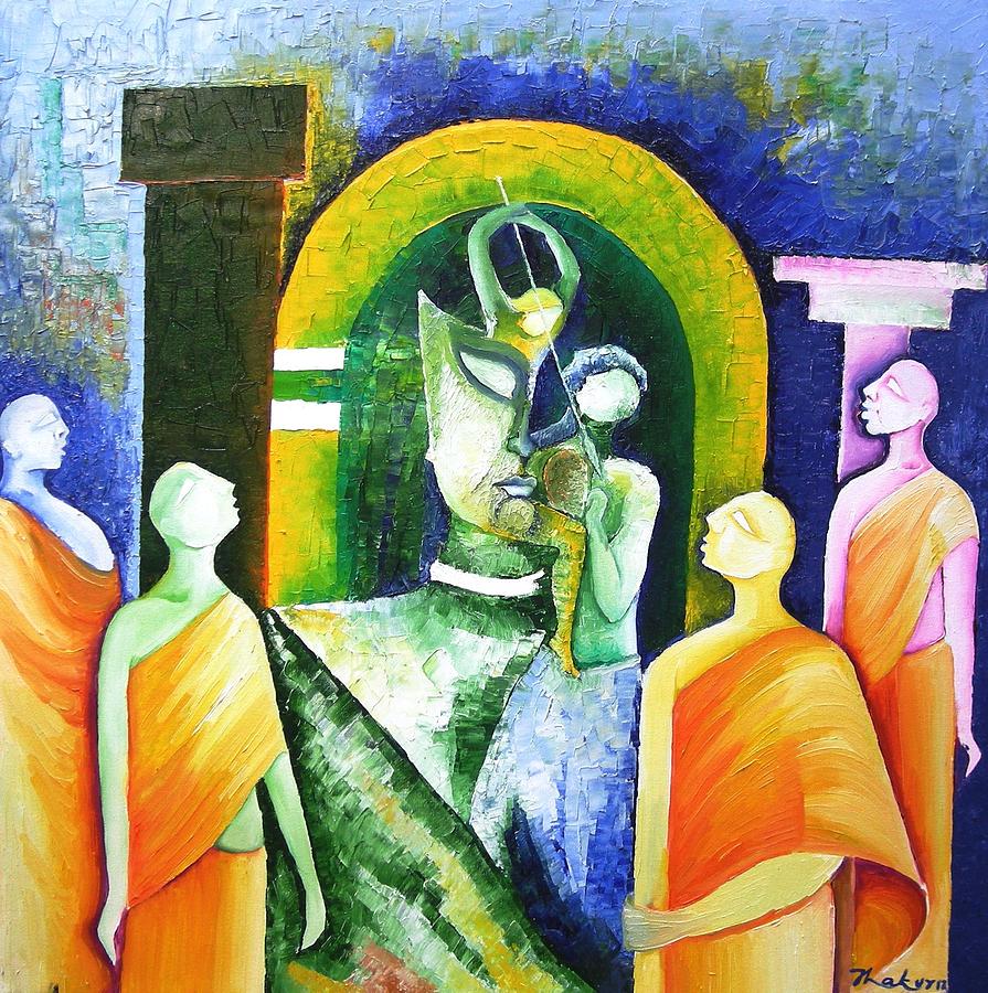 Abstract Painting - Miracle by Dinesh Thakur