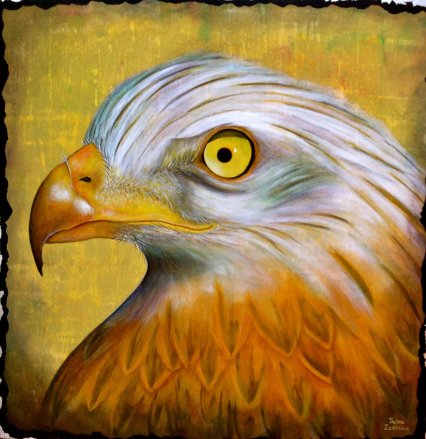 Eagle Painting - Mirada de aguila by Thelma Zambrano