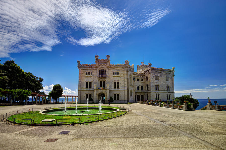 Miramare Castle with fountain Photograph by Ivan Slosar