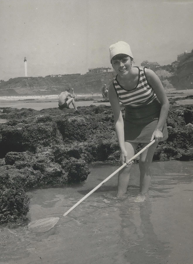 Mireille Mathieu Shrimp Fishing In Biarritz Photograph by Retro Images Archive