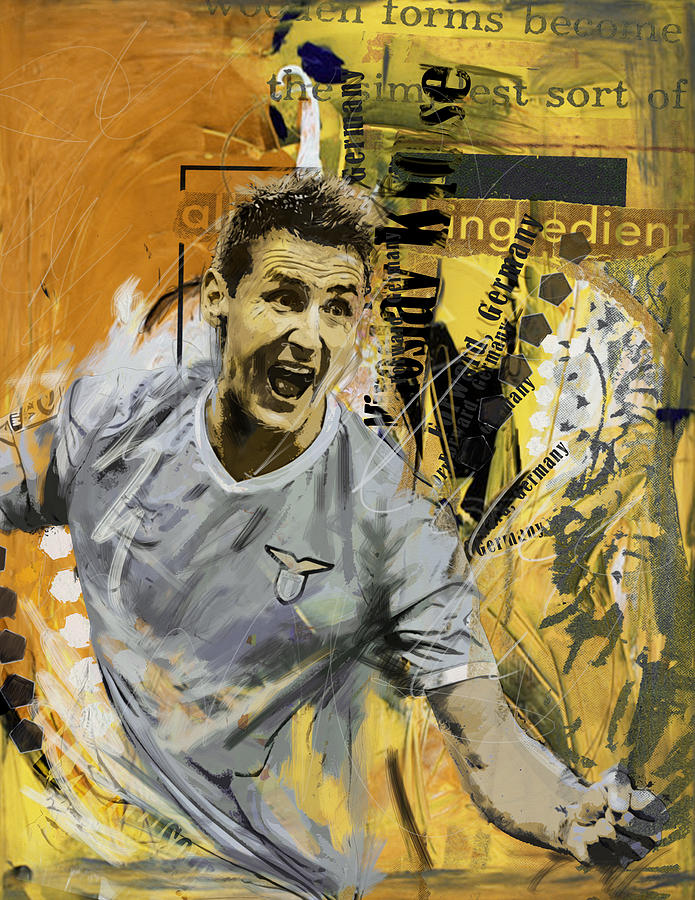 Football Painting - Miroslav Klose - B by Corporate Art Task Force