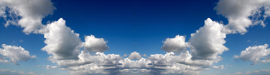 Mirror image sky panorama Photograph by Steve Ball