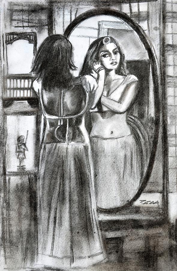 Mirror mirror on the wall Drawing by Parag Pendharkar