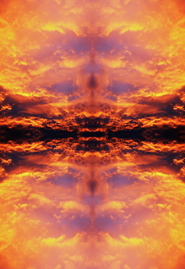 Mirrored Collage Of Clouds At Sunset Photograph by Silvia Otte