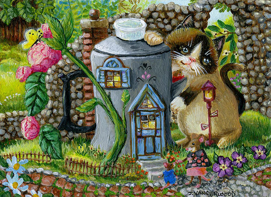 Miss Mouses Coffee Pot House Painting by Jacquelin L Westerman