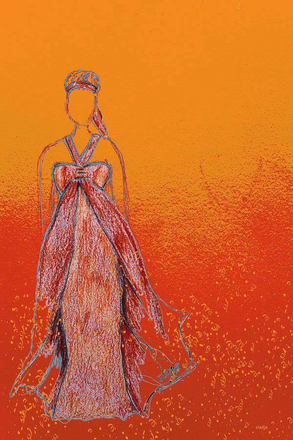 Miss Orange Digital Art by Sladjana Lazarevic