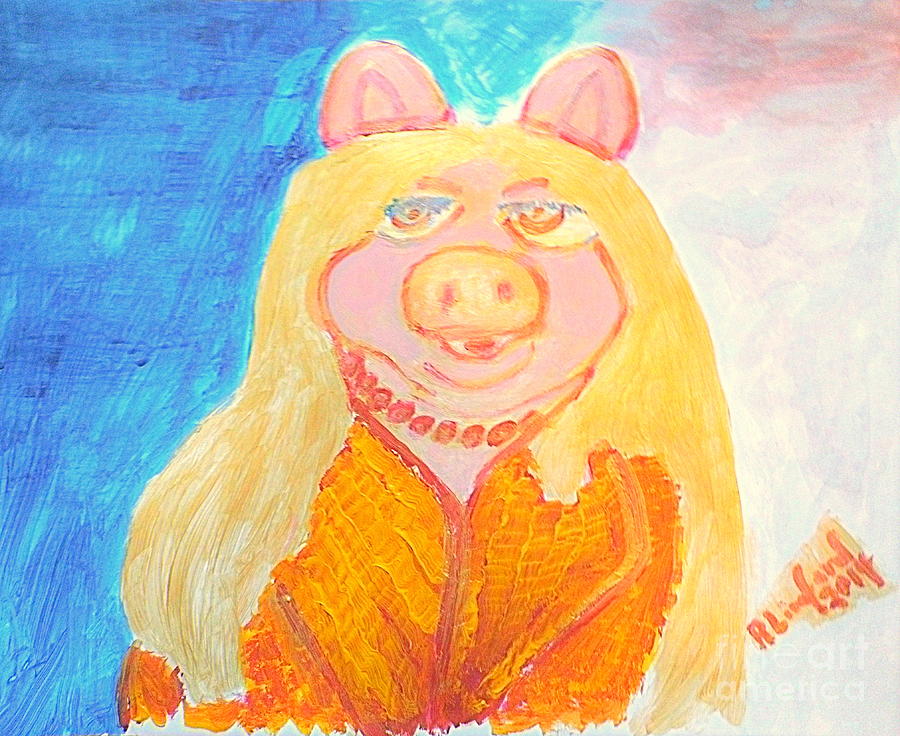 The Muppets Painting - Miss Piggy Perfect 10 by Richard W Linford