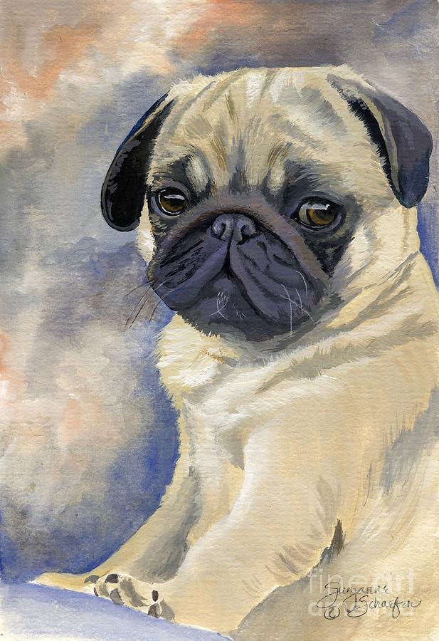 Miss Puggles Painting by Suzanne Schaefer
