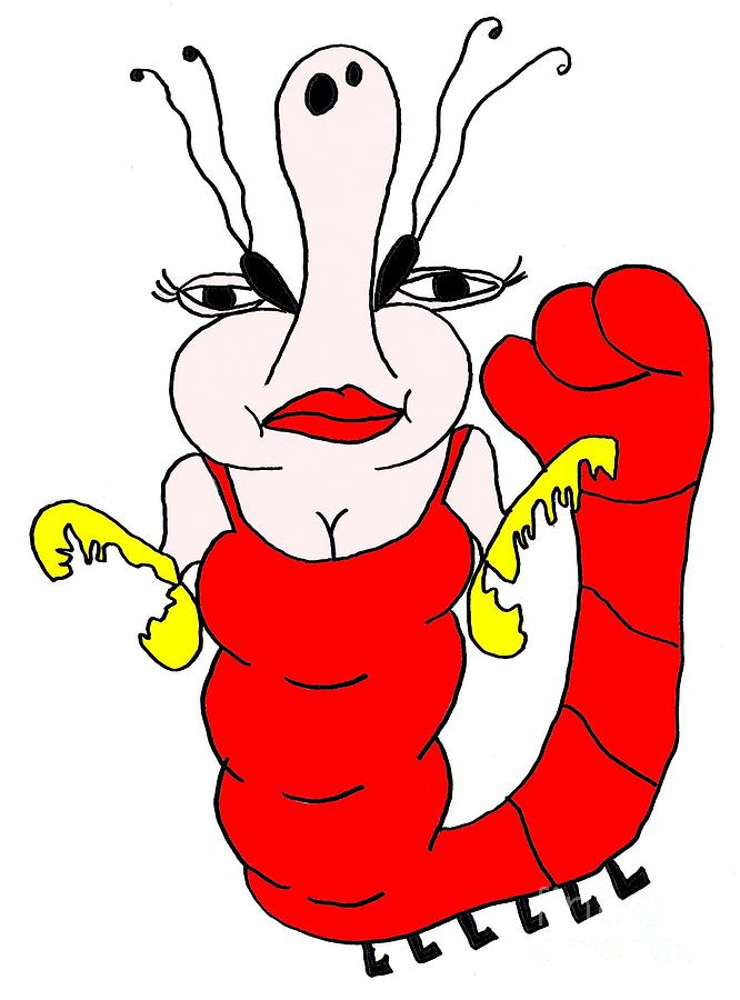 Miss Shrimp Drawing by Donna Daugherty