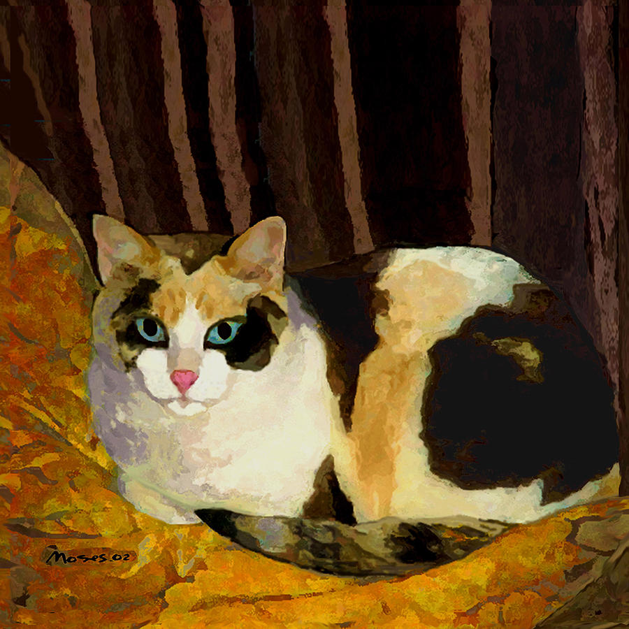 Miss Tillie on a Pillow Bright Painting by Dale Moses