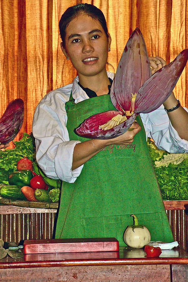 Showing Baby Bananas in Cooking Class at Cargo Club Restaurant in Hoi An-Vietnam Photograph by Ruth Hager
