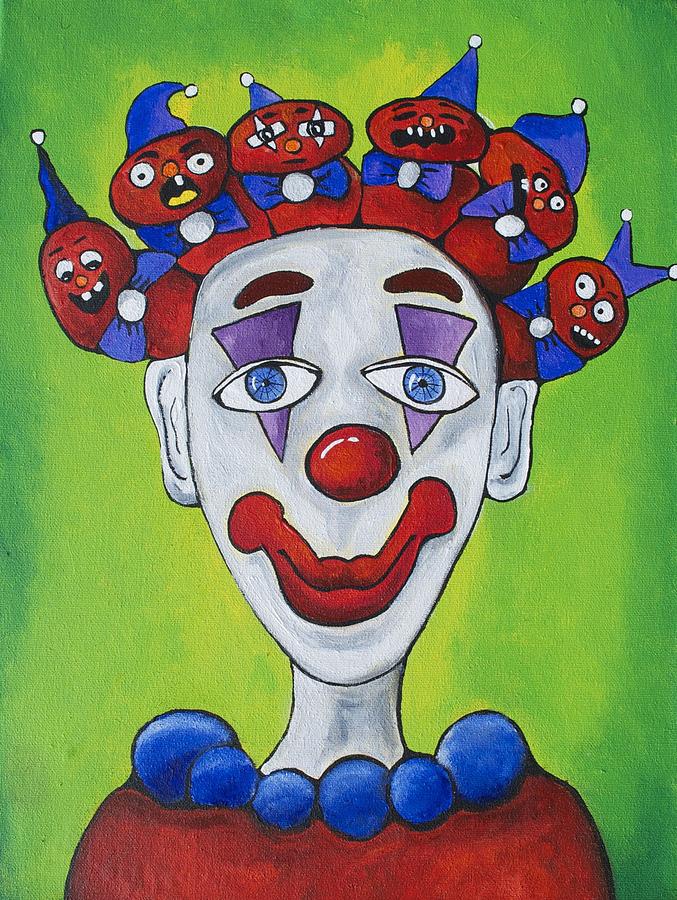 Miss.Curly Clown Painting by Patricia Arroyo