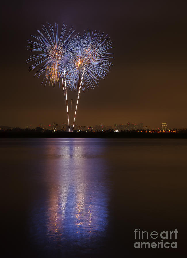 San Diego Photograph - Mission Bay Fireworks by Eddie Yerkish