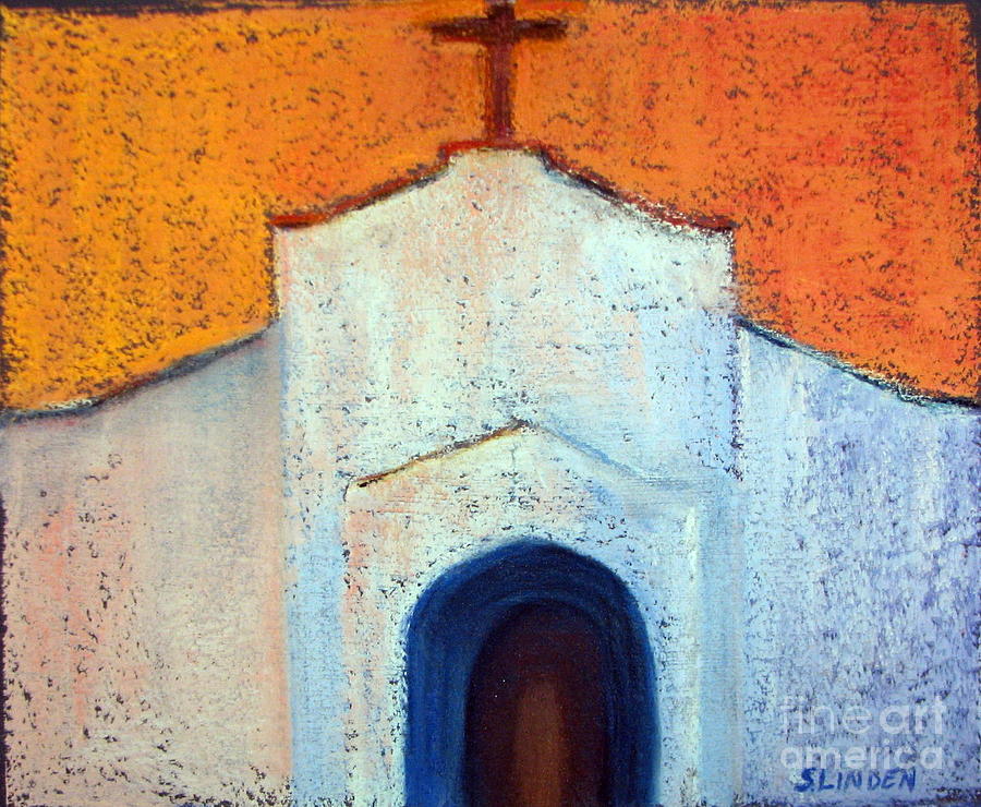 Mission church Painting by Sandy Linden