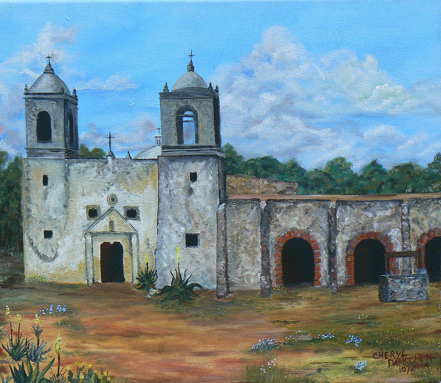 Mission Concepcion Painting by Cheryl Damschen - Pixels