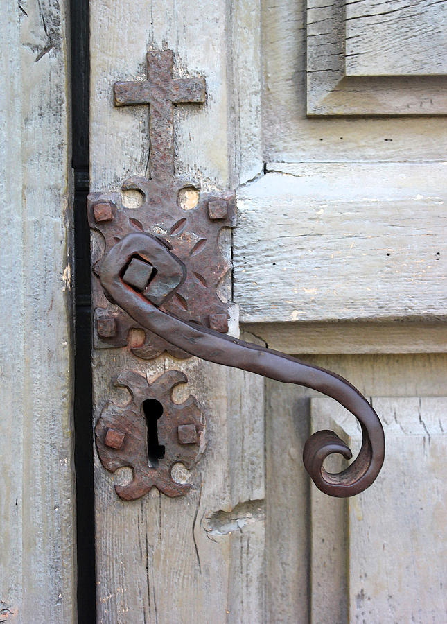 Mission Concepcion Door Handle Photograph by Mary Bedy