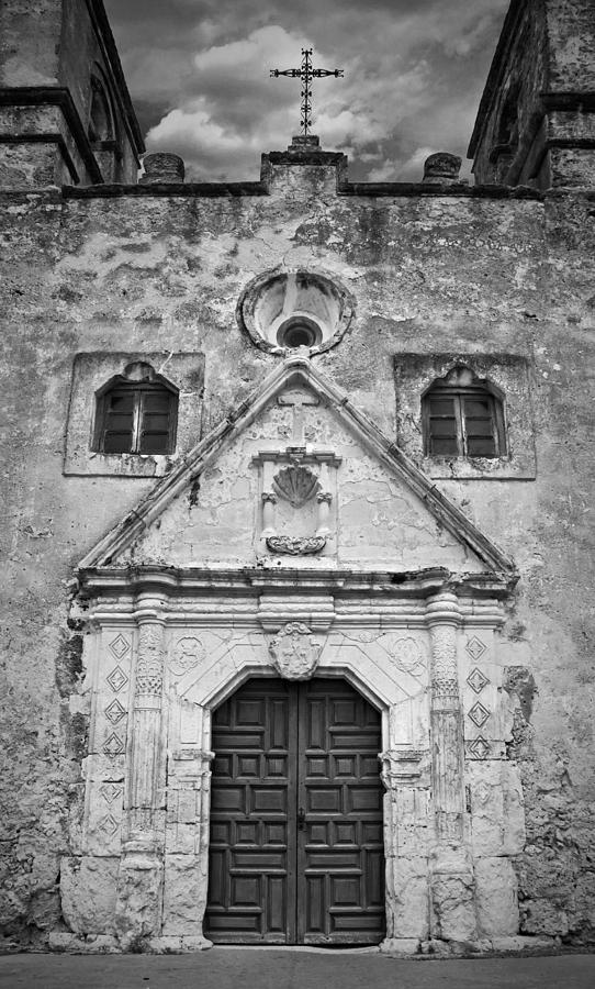 Mission Concepcion Doorway BW Photograph by Jemmy Archer