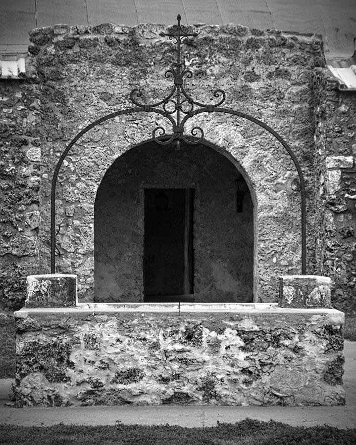 San Antonio Photograph - Mission Concepcion Well BW by Jemmy Archer