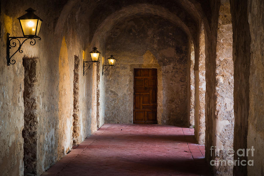 San Antonio Photograph - Mission Hallway by Inge Johnsson