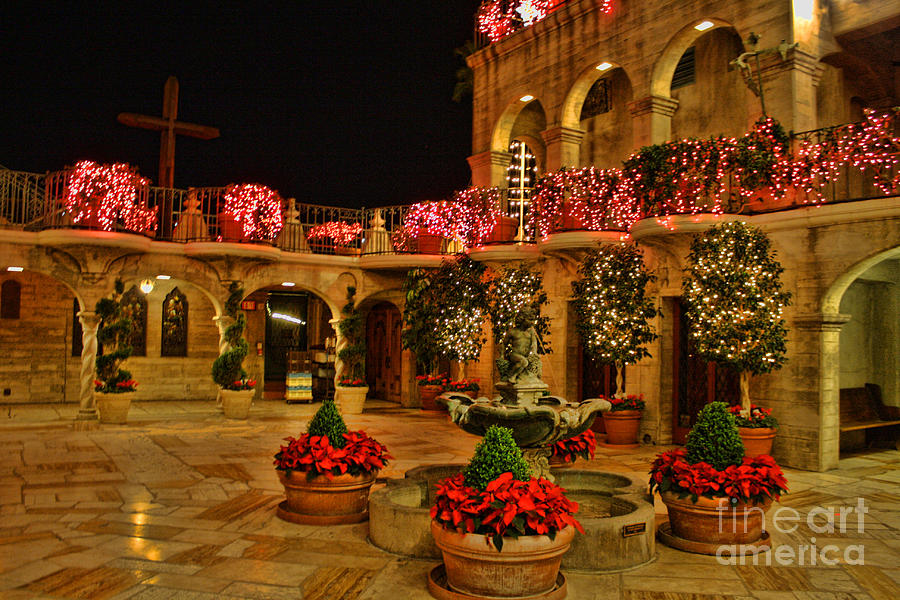 Mission Inn Christmas Chapel Courtyard Photograph by Tommy Anderson