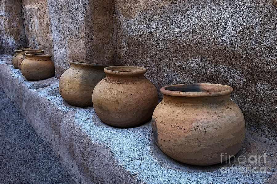 Mission San Jose De Tumacacori Pottery Photograph by Bob Christopher