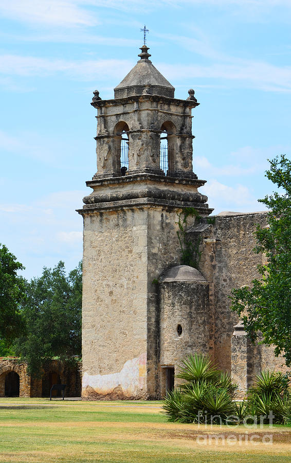 Mission San Jose Steeple Tower in San Antonio Missions National Historical Park Photograph by Shawn OBrien