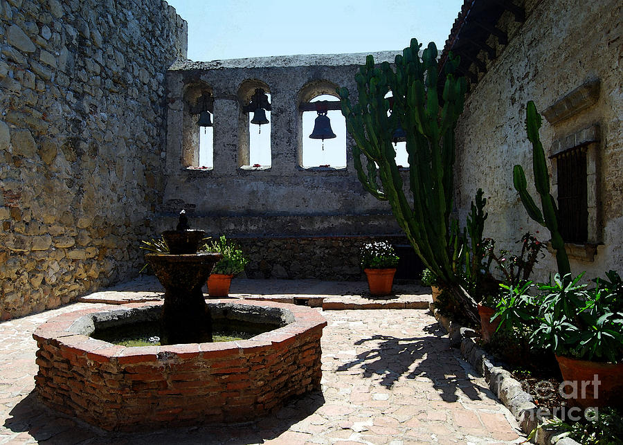 Mission San Juan Capistrano Courtyard Photograph by Catherine Sherman