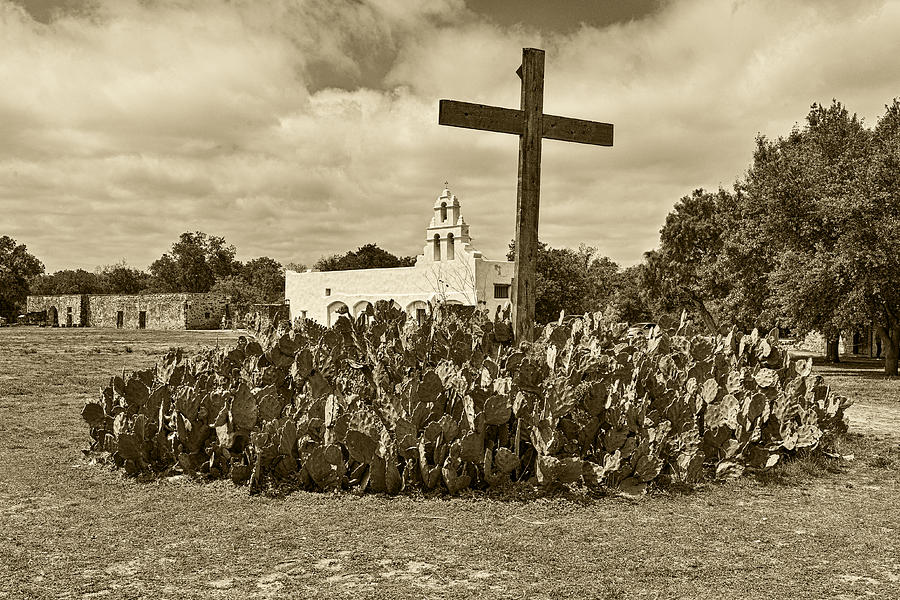 Mission San Juan sepia Photograph by Alan Tonnesen
