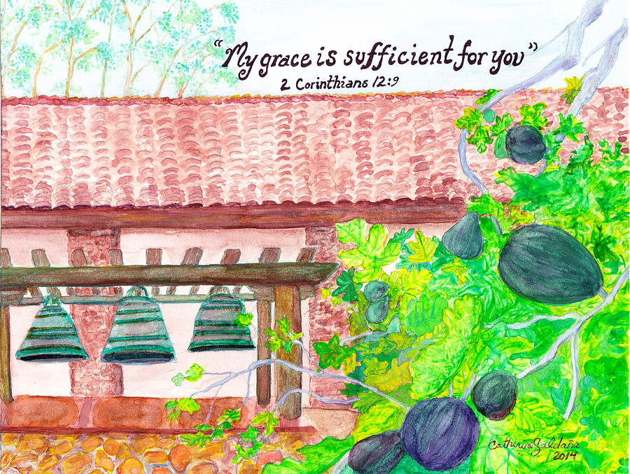 Inspirational Painting - Mission San Luis Obispo by Catherine Saldana
