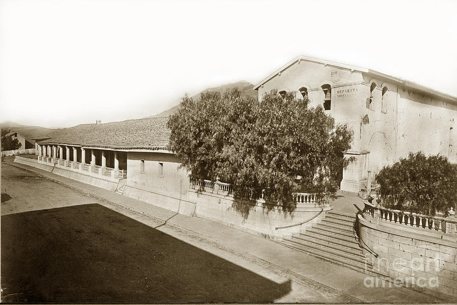 Mission Photograph - Mission San Luis Obispo de Tolosa California 1880  by Monterey County Historical Society