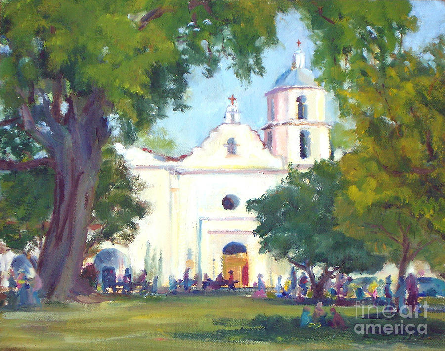 Mission San Luis Rey Painting by Joan Coffey