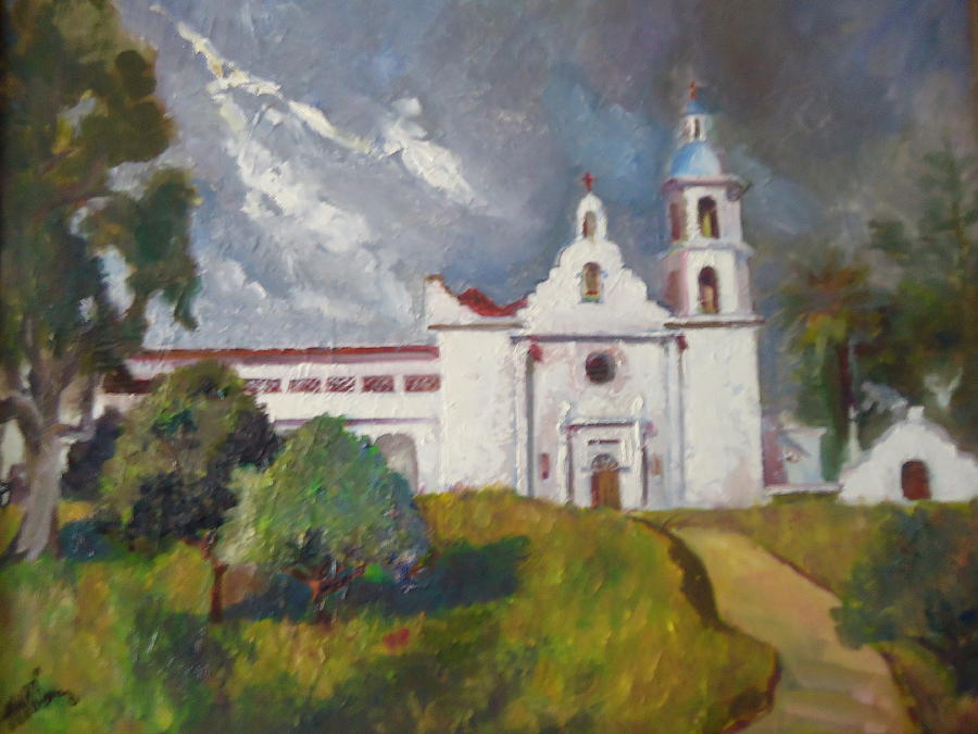 Plein Air Painting - Mission San Luis Rey by Luz Perez
