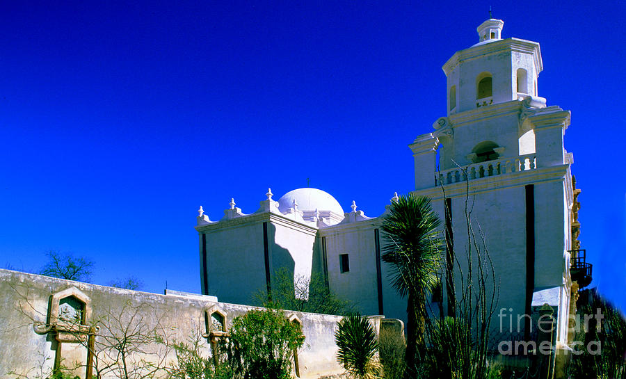 Mission San Xavier del Bac Ver 1 Photograph by Larry Mulvehill