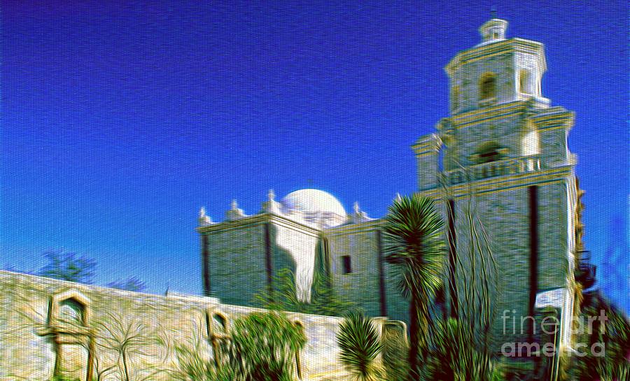 Mission San Xavier del Bac Ver 2 Photograph by Larry Mulvehill
