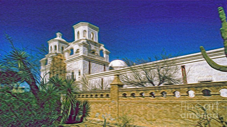 mission san xavier del bac Ver 7 Photograph by Larry Mulvehill