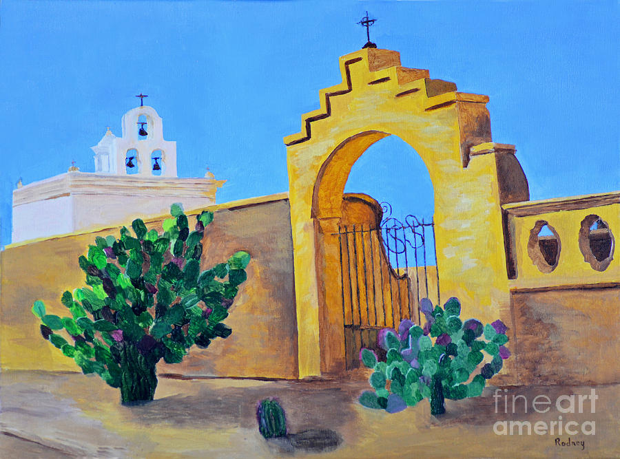Mission San Xavier Painting by Rodney Campbell