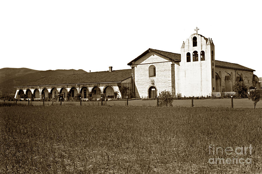 Mission Santa Ines California circa 1912 Photograph by Monterey County ...