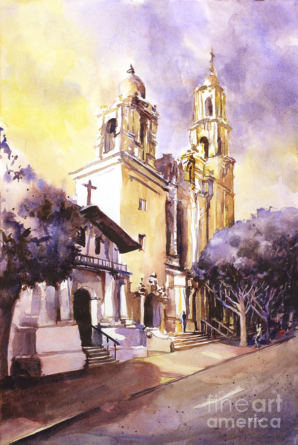 Mission Viejo watercolor painting Painting by Ryan Fox