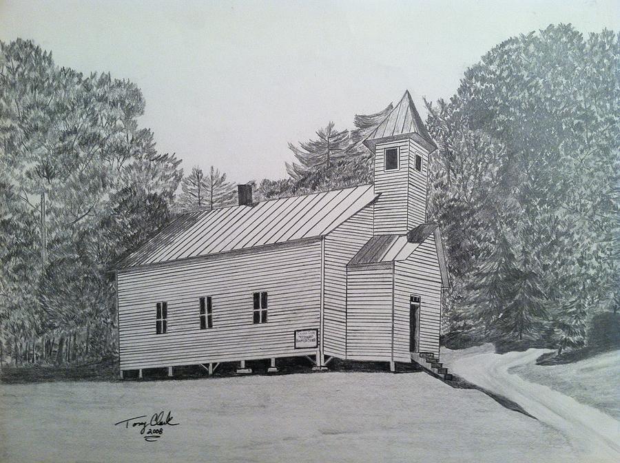 Missionary Baptist Church Drawing by Tony Clark