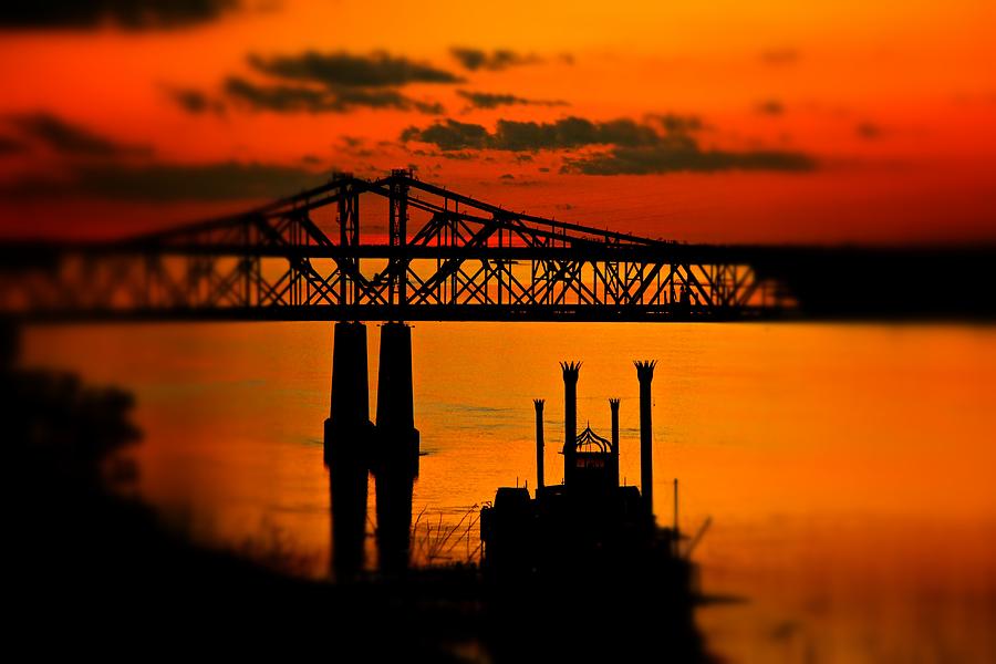 Mississippi River Natchez Sunset Photograph by Jim Albritton
