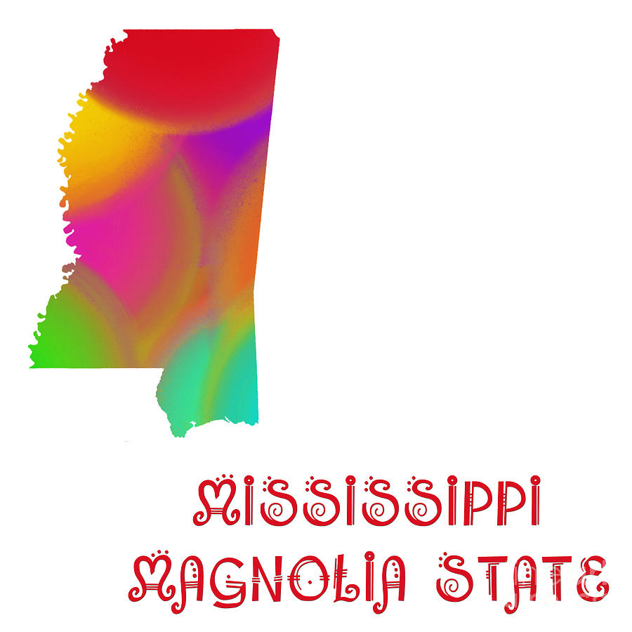 Mississippi State Map Collection 2 Digital Art by Andee Design