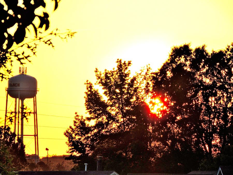 Sunset Photograph - Mississippi Water Tower  by Jeremy Johnson