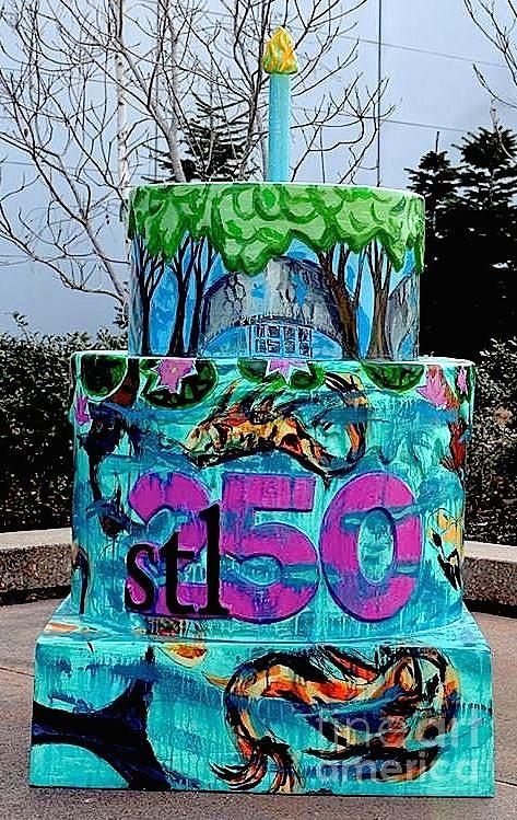 Cake Painting - Missouri Botanical Garden Stl250 Birthday Cake by Genevieve Esson
